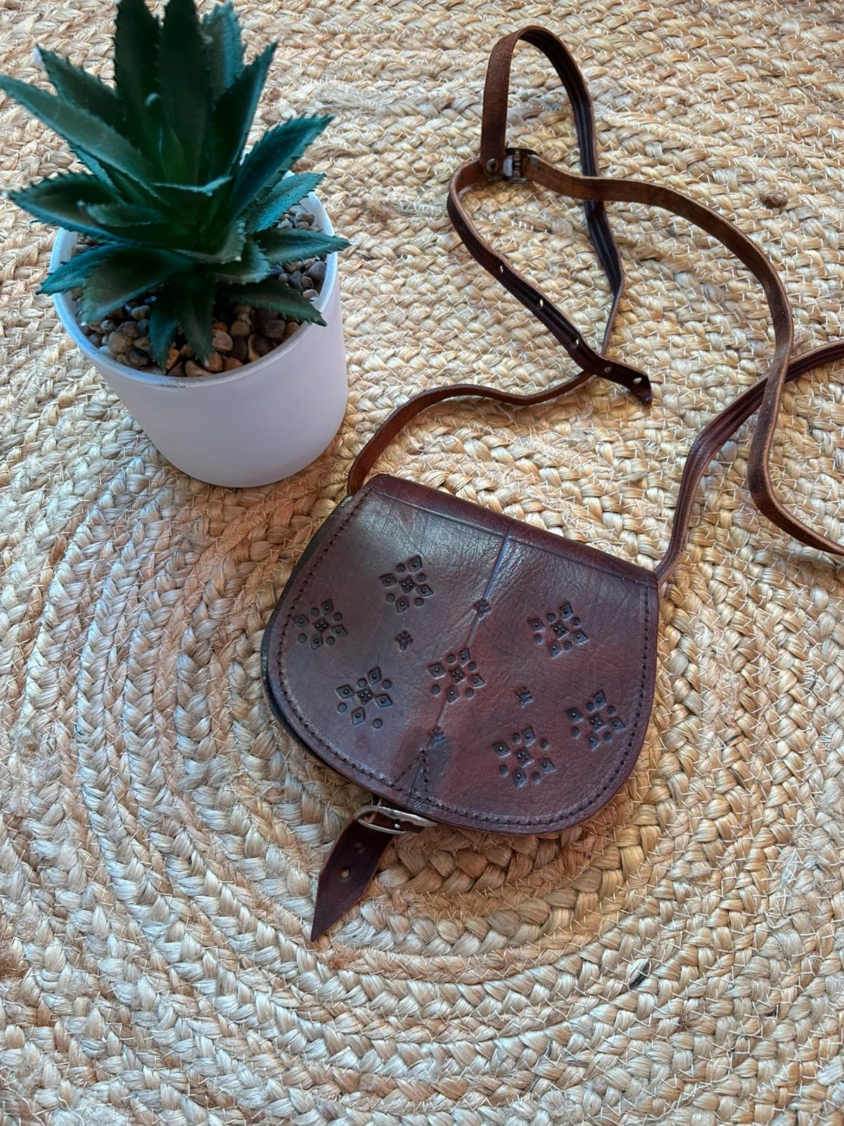 🤎🌿Mini saco artesanal 100% couro marroquino boêmio étnico Handcrafted Moroccan leather mini bag🌿🤎 – photo 3